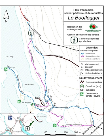 carte du sentier de Rivière-Bleue